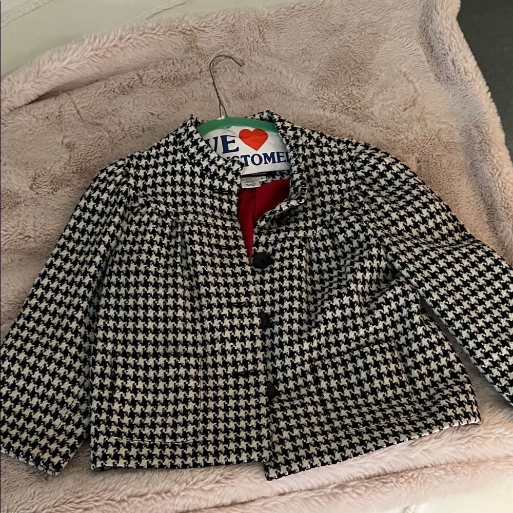 Live a Little Black and White Houndstooth Blazer